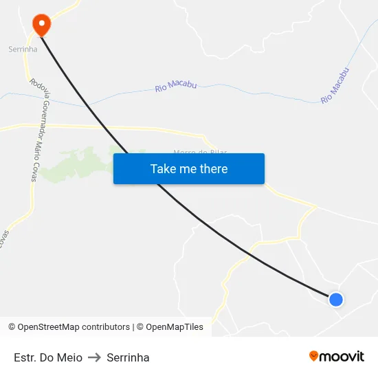 Estr. Do Meio to Serrinha map