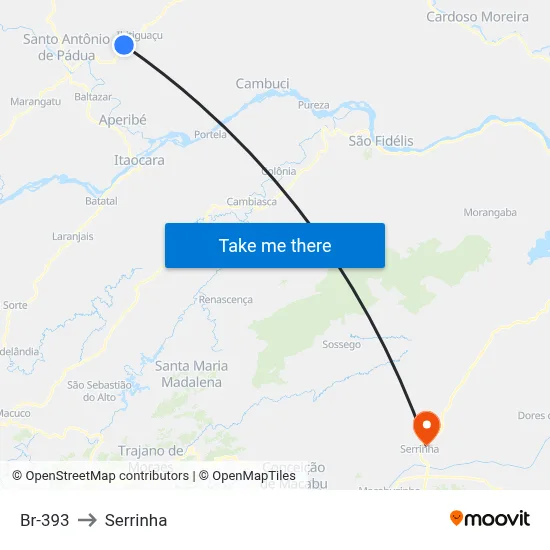Br-393 to Serrinha map