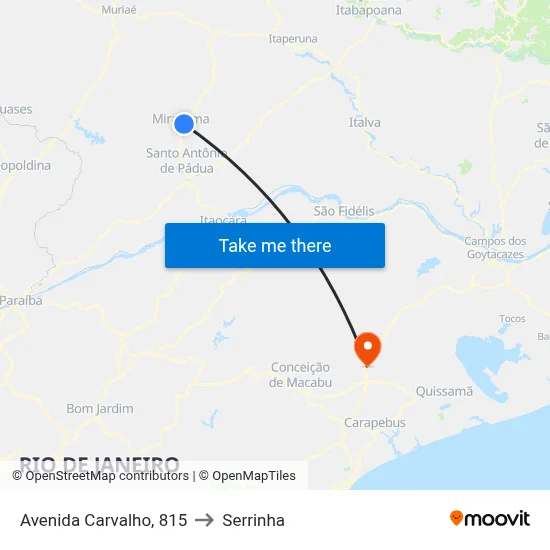 Avenida Carvalho, 815 to Serrinha map