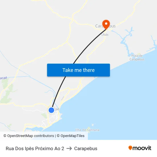 Rua Dos Ipês Próximo Ao 2 to Carapebus map