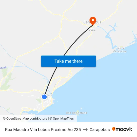Rua Maestro Vila Lobos Próximo Ao 235 to Carapebus map