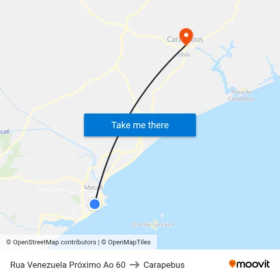 Rua Venezuela Próximo Ao 60 to Carapebus map