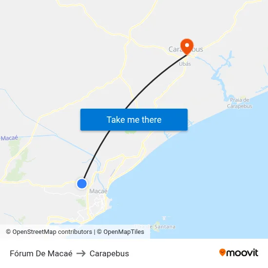 Fórum De Macaé to Carapebus map