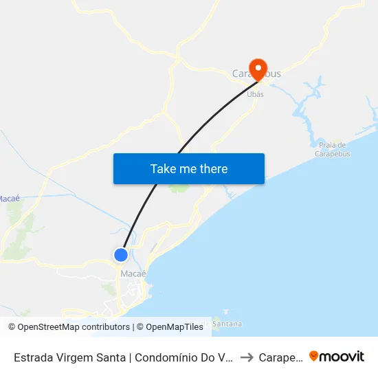 Estrada Virgem Santa | Condomínio Do Virgem Santa to Carapebus map