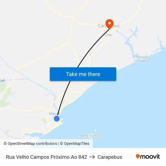 Rua Velho Campos Próximo Ao 842 to Carapebus map