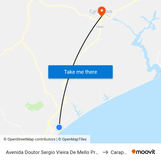 Avenida Doutor Sergio Vieira De Mello Próximo Ao 836 to Carapebus map