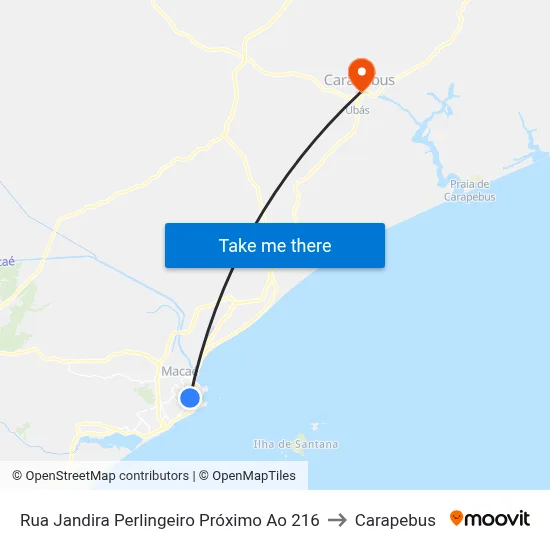 Rua Jandira Perlingeiro Próximo Ao 216 to Carapebus map