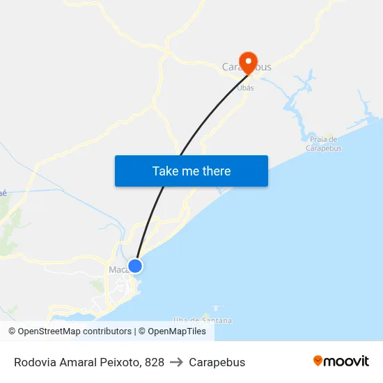 Rodovia Amaral Peixoto, 828 to Carapebus map