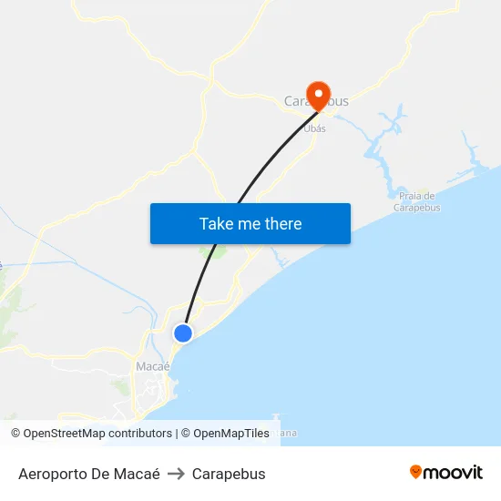 Aeroporto De Macaé to Carapebus map