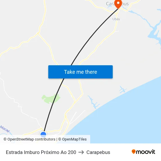 Estrada Imburo Próximo Ao 200 to Carapebus map