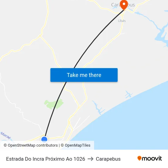 Estrada Do Incra Próximo Ao 1026 to Carapebus map