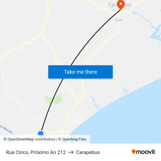Rua Cinco, Próximo Ao  212 to Carapebus map
