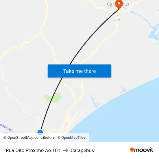 Rua Oito Próximo Ao 101 to Carapebus map