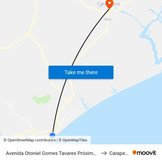 Avenida Otoniel Gomes Tavares Próximo Ao 428 to Carapebus map