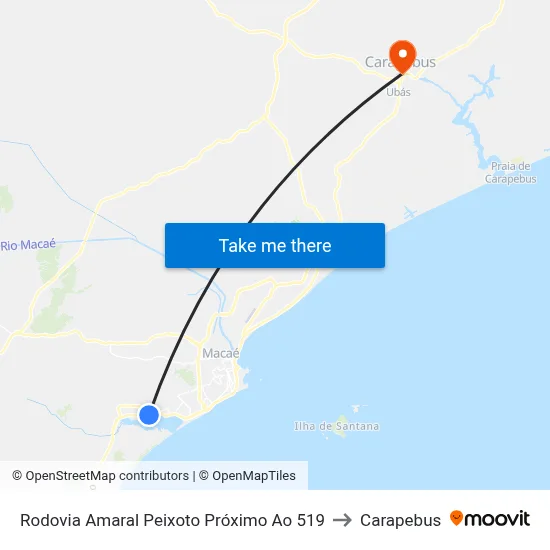 Rodovia Amaral Peixoto Próximo Ao 519 to Carapebus map