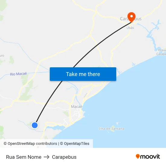 Rua Sem Nome to Carapebus map