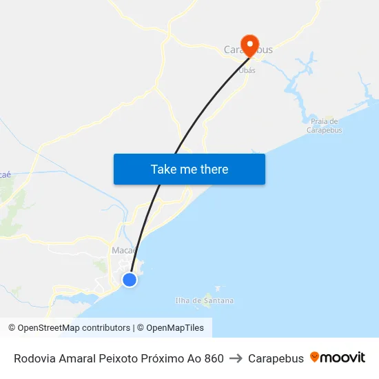Rodovia Amaral Peixoto Próximo Ao 860 to Carapebus map