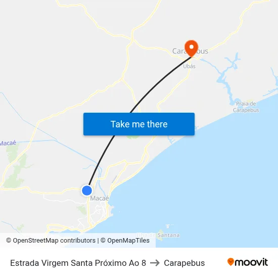 Estrada Virgem Santa Próximo Ao 8 to Carapebus map