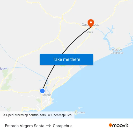 Estrada Virgem Santa to Carapebus map
