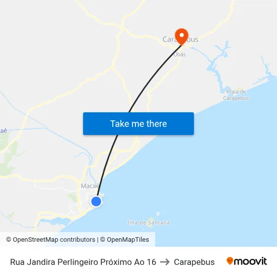 Rua Jandira Perlingeiro Próximo Ao 16 to Carapebus map