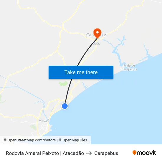 Rodovia Amaral Peixoto | Atacadão to Carapebus map