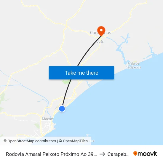 Rodovia Amaral Peixoto Próximo Ao 3907 to Carapebus map