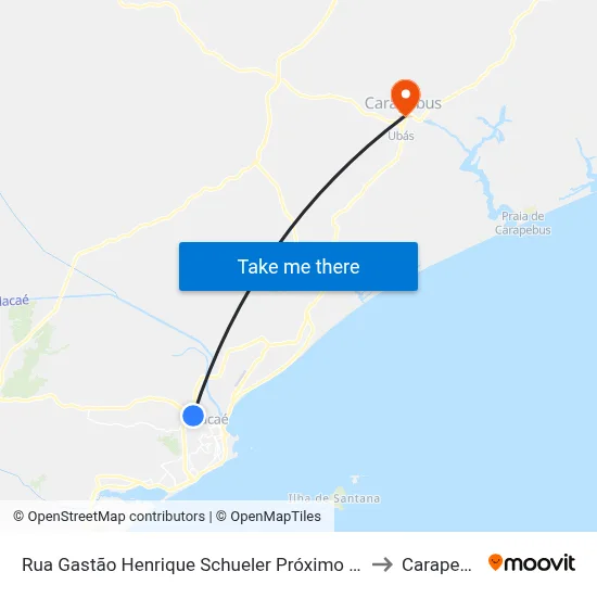 Rua Gastão Henrique Schueler Próximo Ao 869 to Carapebus map