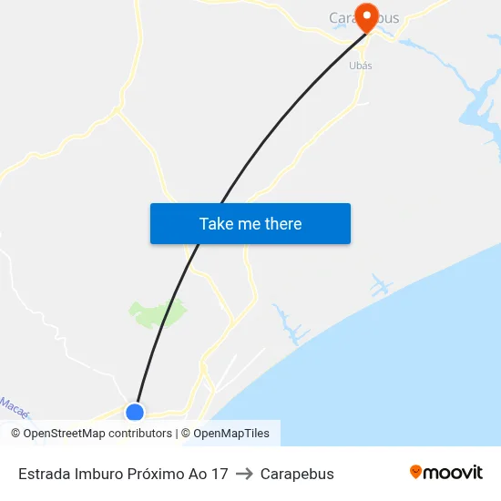 Estrada Imburo Próximo Ao 17 to Carapebus map