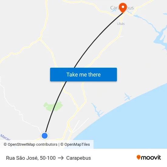 Rua São José, 50-100 to Carapebus map