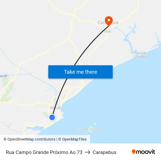 Rua Campo Grande Próximo Ao 73 to Carapebus map