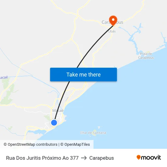 Rua Dos Juritis Próximo Ao 377 to Carapebus map