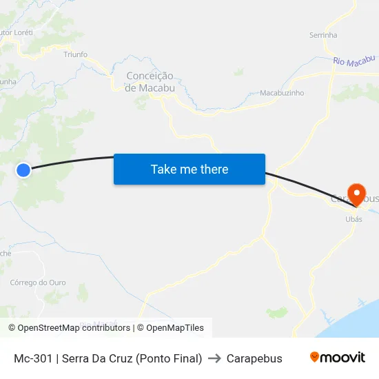 Mc-301 | Serra Da Cruz (Ponto Final) to Carapebus map