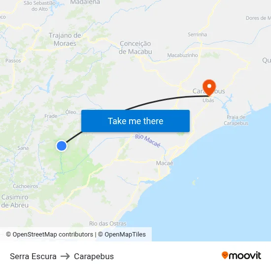 Serra Escura to Carapebus map
