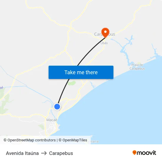 Avenida Itaúna to Carapebus map