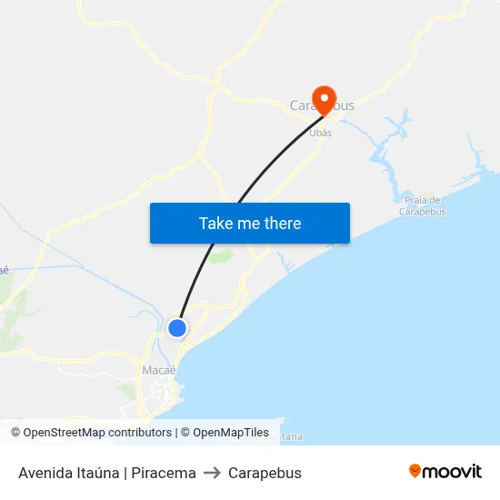Avenida Itaúna | Piracema to Carapebus map