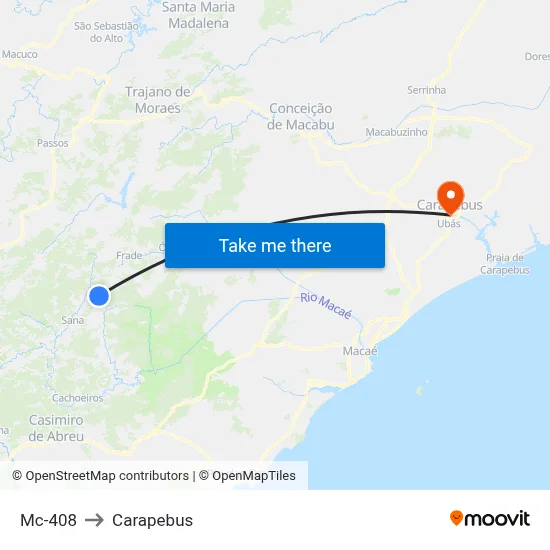 Mc-408 to Carapebus map