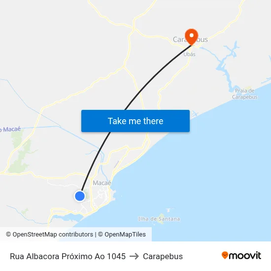 Rua Albacora Próximo Ao 1045 to Carapebus map