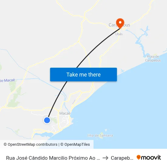 Rua José Cândido Marcilio Próximo Ao 289 to Carapebus map