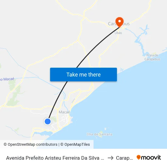 Avenida Prefeito Aristeu Ferreira Da Silva Próximo Ao 2829 to Carapebus map