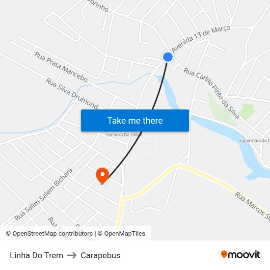Linha Do Trem to Carapebus map