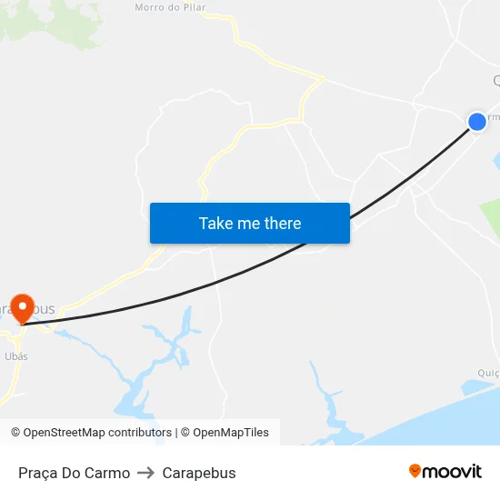 Praça Do Carmo to Carapebus map