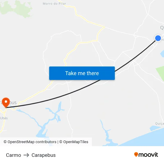 Carmo to Carapebus map