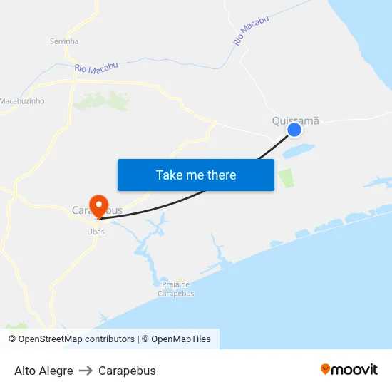 Alto Alegre to Carapebus map