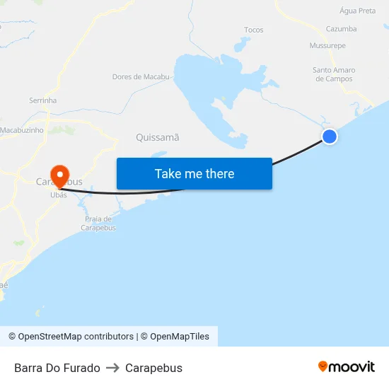 Barra Do Furado to Carapebus map