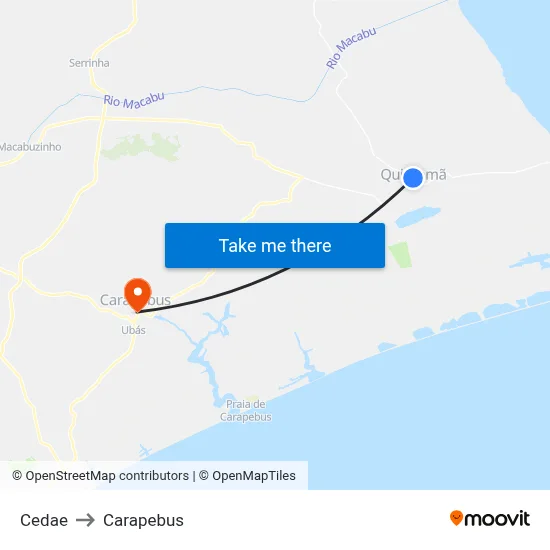 Cedae to Carapebus map