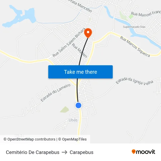Cemitério De Carapebus to Carapebus map