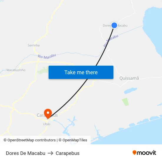 Dores De Macabu to Carapebus map