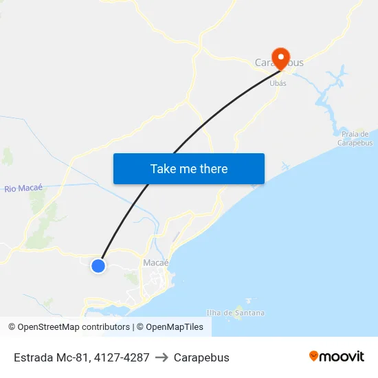 Estrada Mc-81, 4127-4287 to Carapebus map