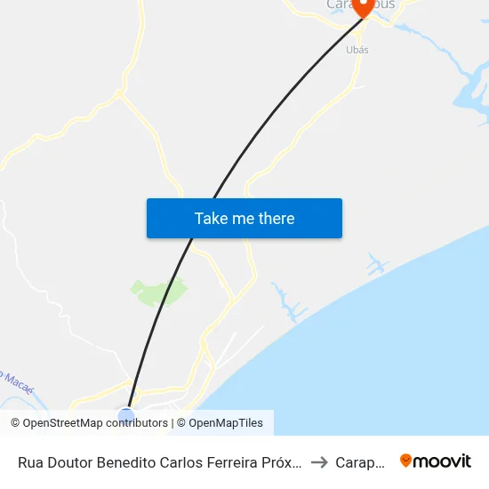 Rua Doutor Benedito Carlos Ferreira Próximo Ao 1421 to Carapebus map