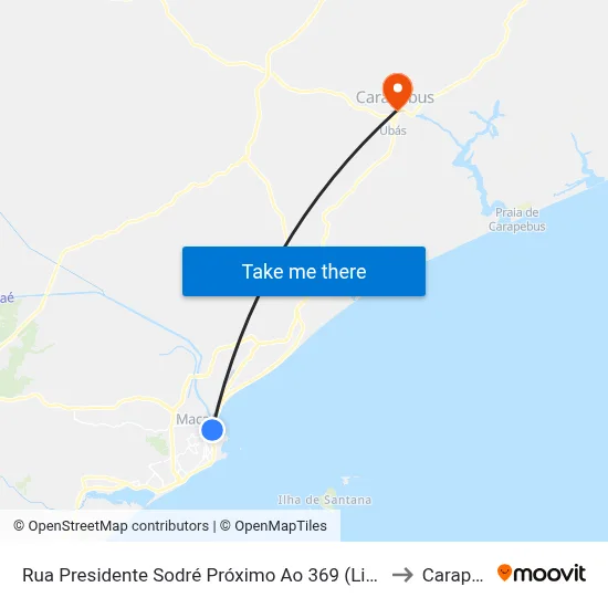 Rua Presidente Sodré Próximo Ao 369 (Linhas Municipais) to Carapebus map